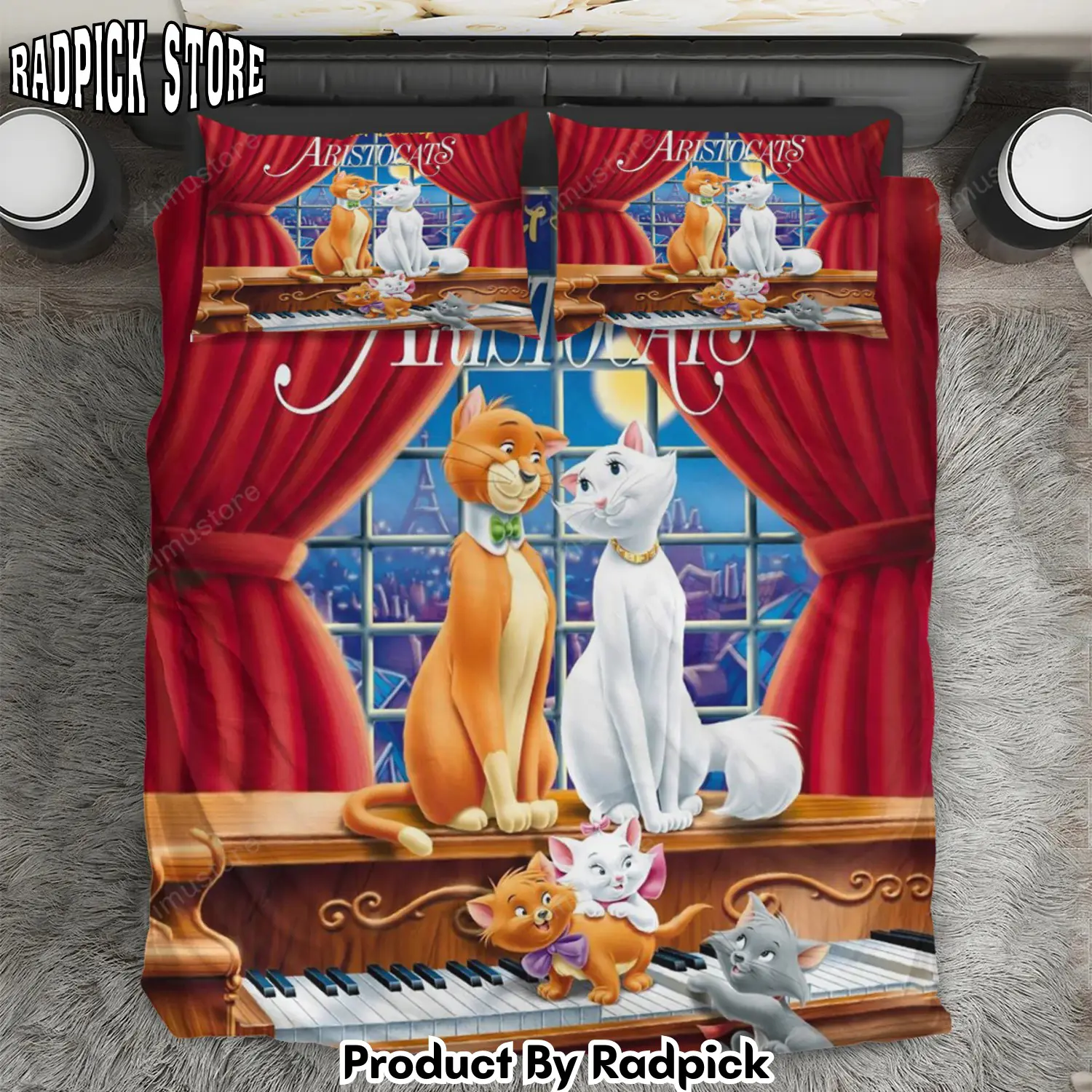 Radpick the aristocats poster 4 3pcs 3pcs bedding set duvet cover and pillow cases gift for fan rp3271424